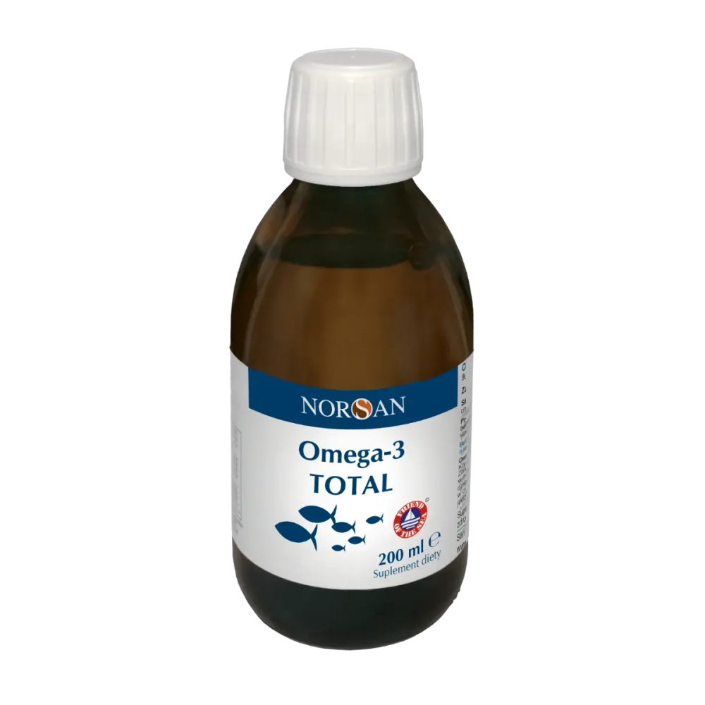 Norsan Omega-3 Total - натуральный ароматизированный жидкий рыбий жир с витамином D, 200 мл
