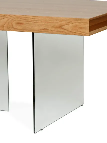 Обеденный стол Somerset 200x100 см, шпон дуба, ножка из стекла