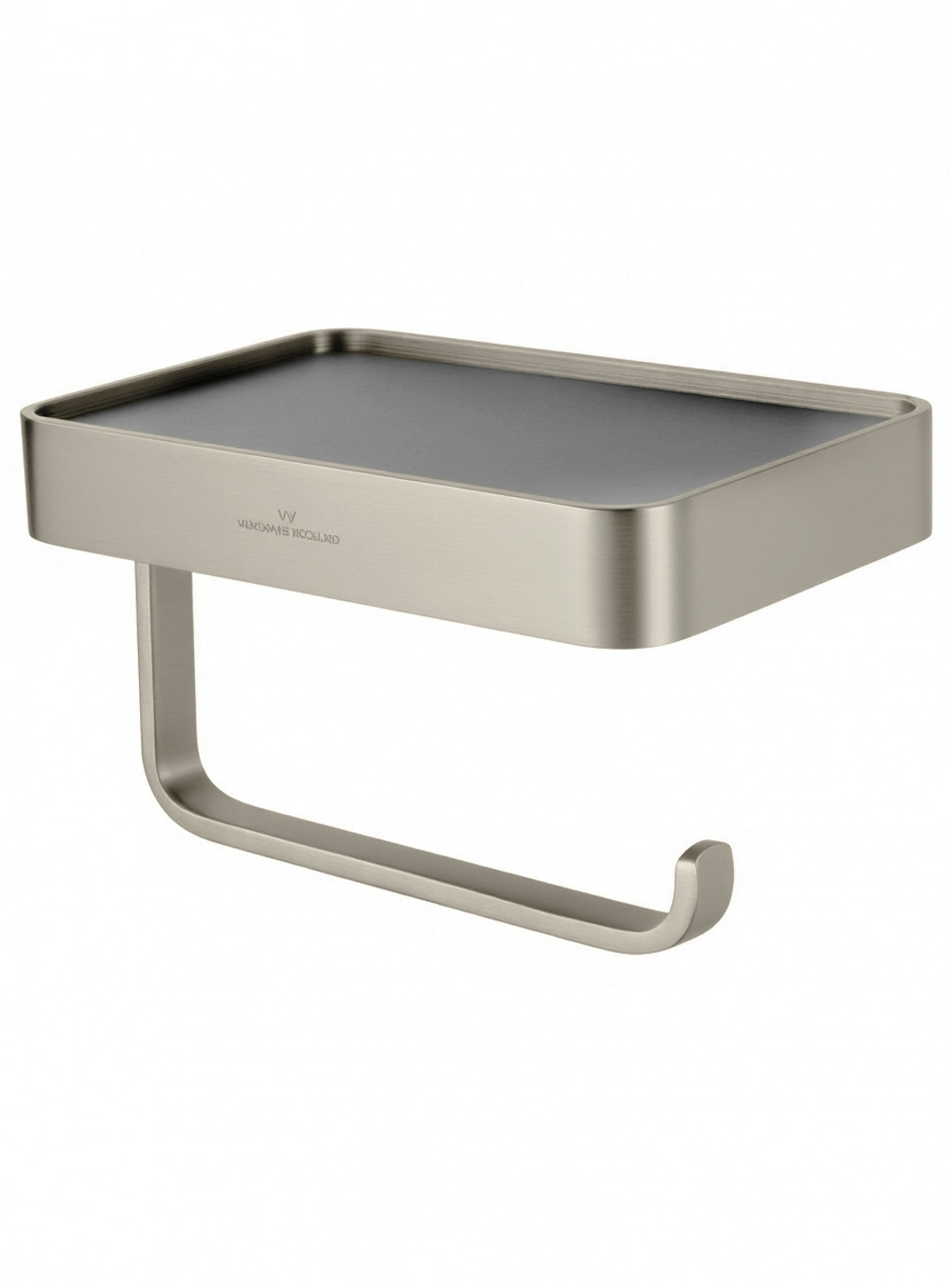 Держатель для туалетной бумаги с полкой WONZON & WOGHAND GRAFFITY, Брашированный никель (9366-BN)