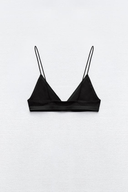 ZARA БЮСТГАЛЬТЕР SEAMLESS С БРЕТЕЛЯМИ, ЧЕРНЫЙ
