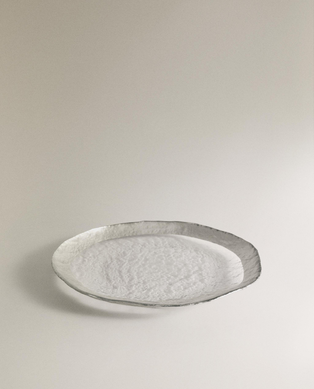Zara Home тарелка десертная из стекла, цвет серебристый, 21 см