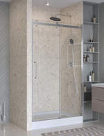 Душевая дверь шириной 141см BelBagno MARINO-2-BF-1-140-C-CR профиль хром, стекло прозрачное