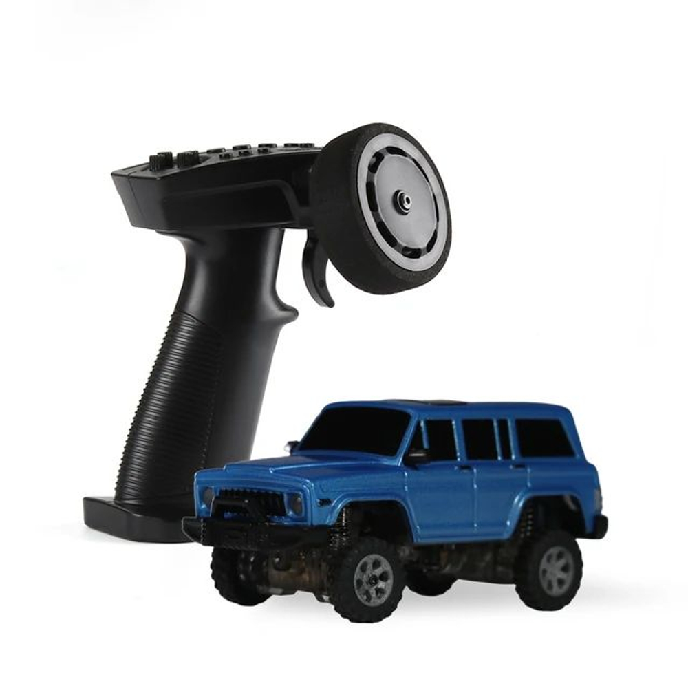 Радиоуправляемый внедорожник Jeep синий c камерой 1:64 4x4 , Набор Sniclo FPV 3015 , Машина+пульт+Очки FPV обновленная модель