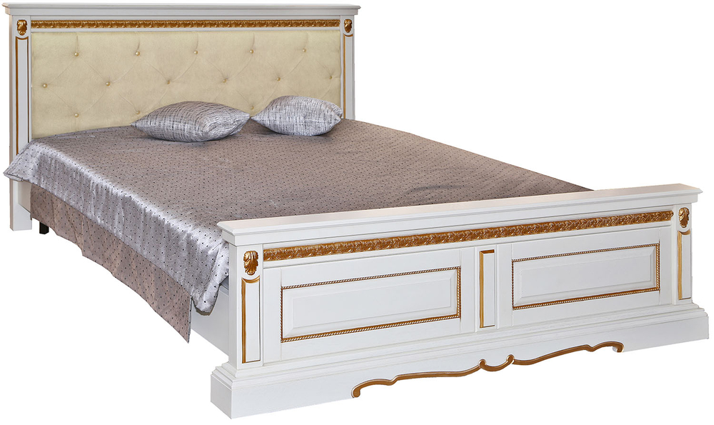 Кровать двойная «Милана» высокое изножье мягкое изголовье