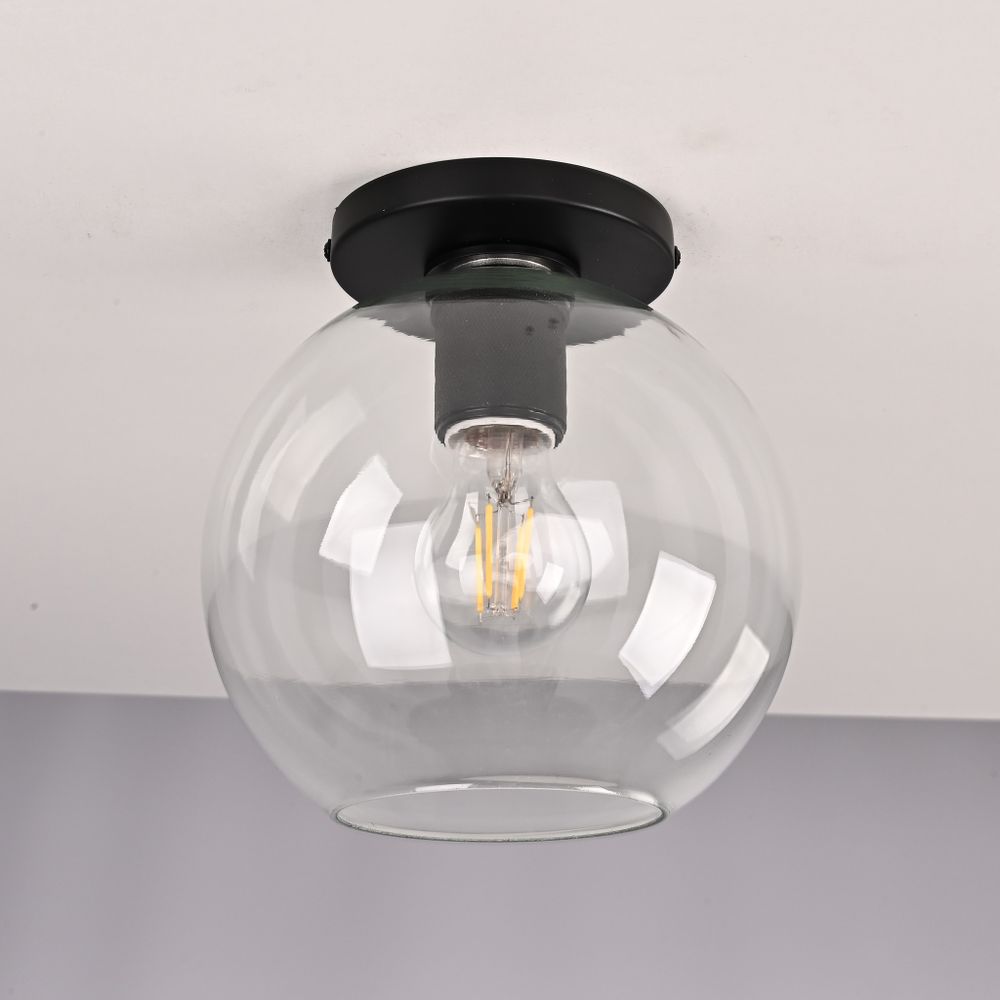 Потолочный Светильник Rh Utilitaire Globe Shade Flushmount Black By Imperiumloft