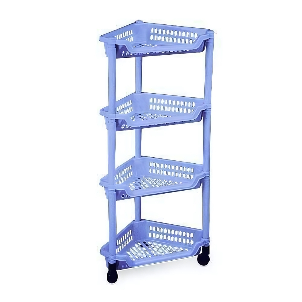 Этажерка угловая 4-х секционная на колесах