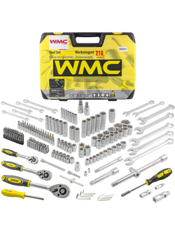 Набор инструментов 216пр. 1/4''3/8''1/2''(6гр.)(4-32мм) WMC TOOLS WMC-38841