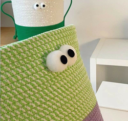 Корзина для хранения одежды вещей  игрушек плетеная с крышкой, зеленая