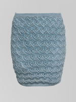 Костюм Luna style вязаный однотонный из кофточки на пуговицах и короткой юбки