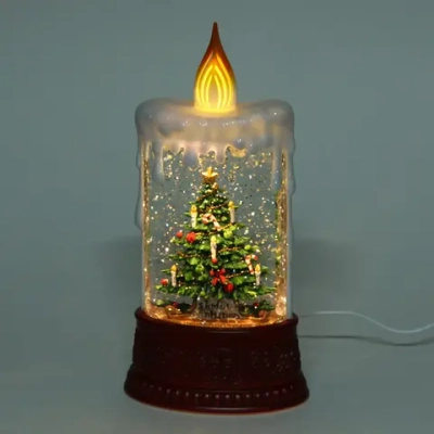 Сувенир с подсветкой «Волшебная красавица» 12*8*24,5 см (работает от 3*ААА и USB+музыка, подсветка, эффект снегопада)