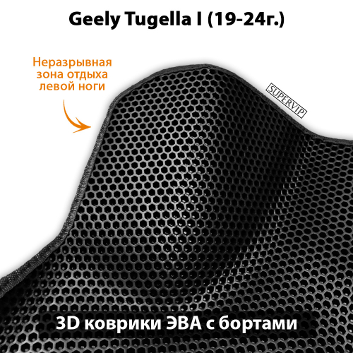 Передние автомобильные коврики ЭВА с бортами для Geely Tugella I (19-24г.)