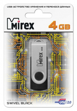 Флешка 4GB Mirex Swivel Черный