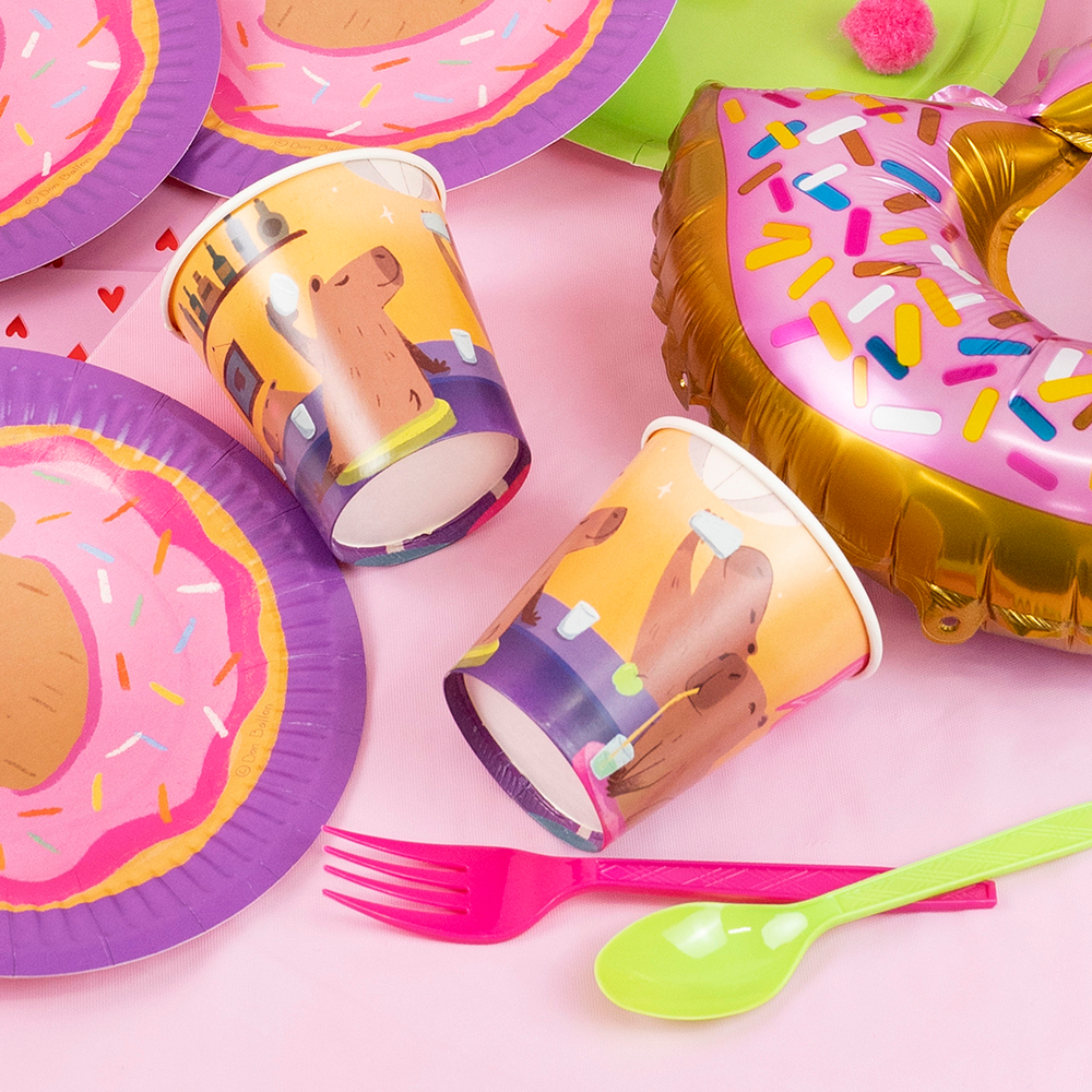 Стаканы бумажные «Капибара с пончиком», 250 мл, 6 шт