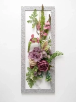 Настенная композиция с цветами в раме 67*32 см
