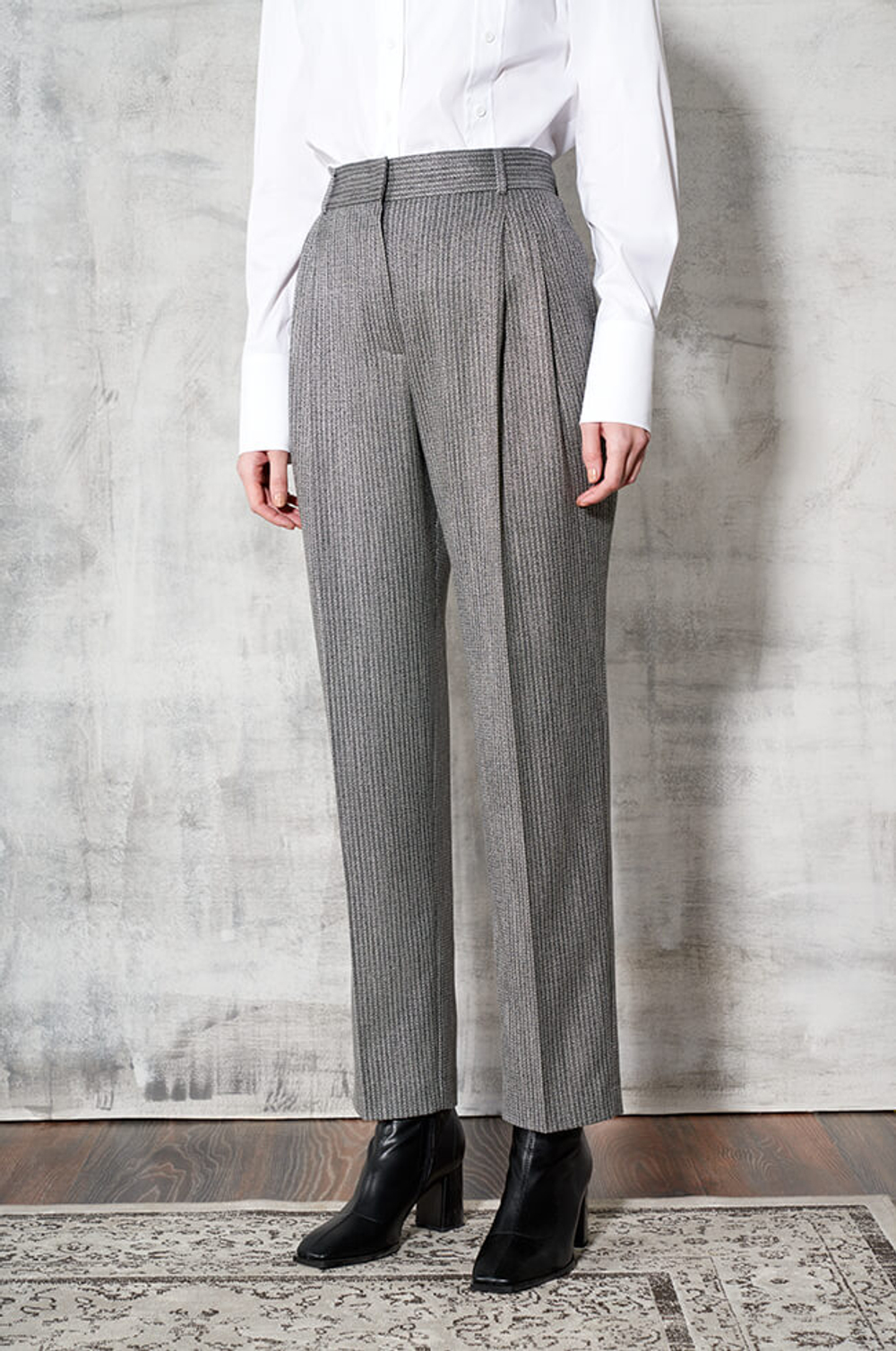 3854 Брюки женские (серый жаккард)