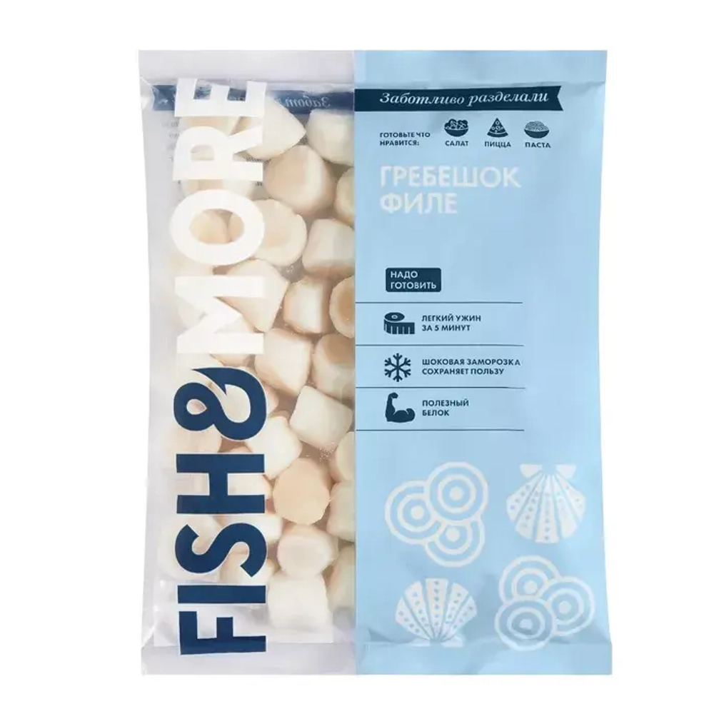 Гребешок филе с/м 80/100 460 гр. Fish & More