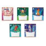 Тетрадь 12л., линия, Erich Krause скрепка, блок офсет, мелован. картон "Волшебный друг", 5 дизайнов