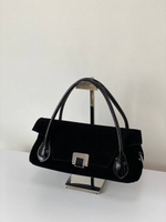 Y9586-1F BLACK Сумка женская нат. кожа 34*12*15