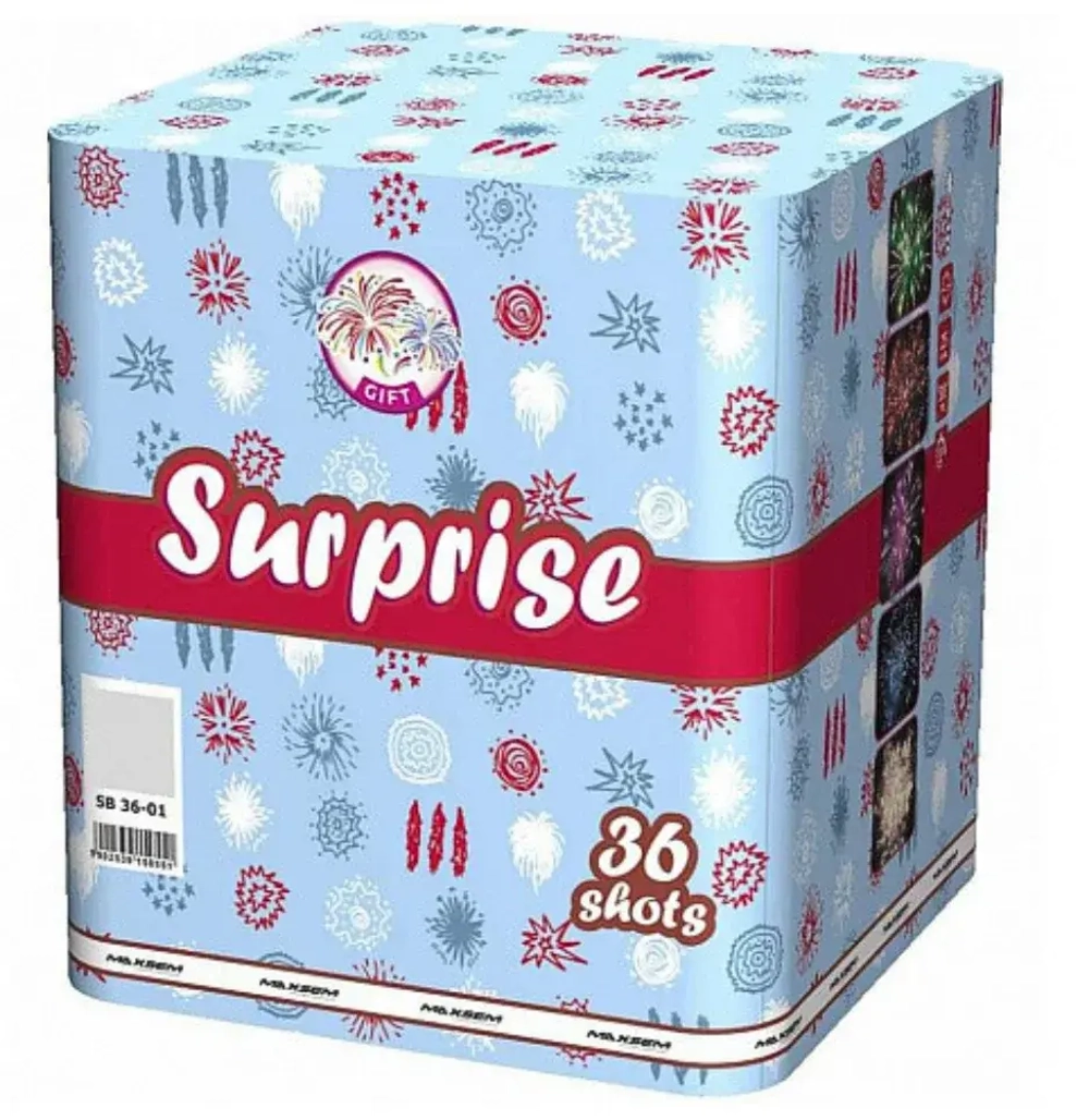 Батарея салютов Surprise (SB36-01) от Maxsem, 36 залпов, 30 мм