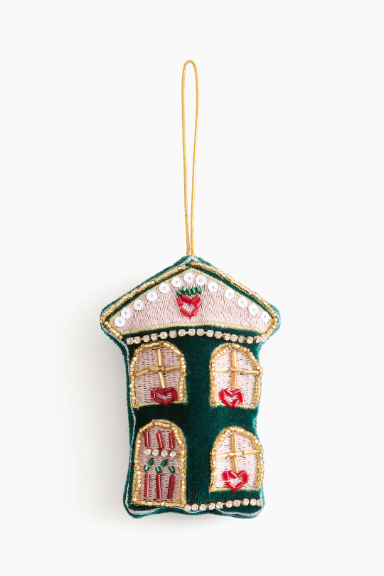 H&M ЕЛОЧНОЕ УКРАШЕНИЕ С ВЫШИВКОЙ, ТЕМНО-ЗЕЛЕНЫЙ