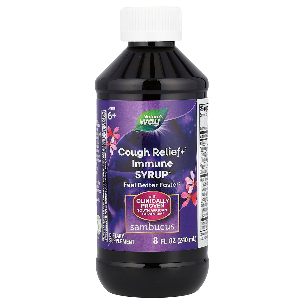 Nature's Way, Средство от кашля и иммунный сироп, для детей от 6 лет, Sambucus, 240 мл (8 жидк. унц.)