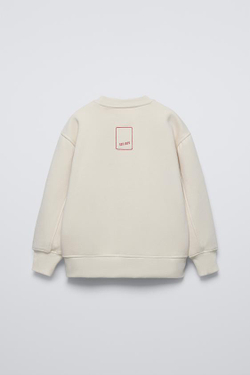 ZARA ХУДИ С ПРИНТОМ, ЭКРЮ