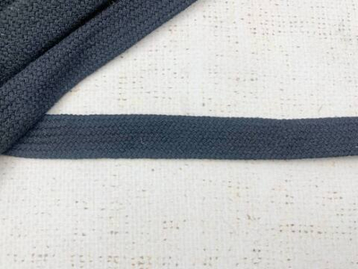 Шнур плоский х/б, ш. 15 мм, классическое плетение, чёрный