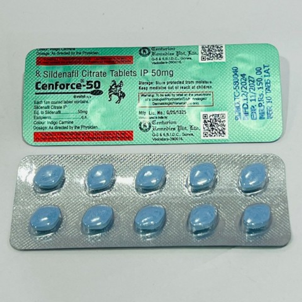 Препарат для усиления потенции Cenforce 50 mg (10 таб.)