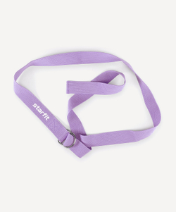 Ремень для йоги YB-100 183 см, хлопок, фиолетовый пастель