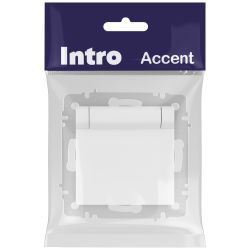Розетка Intro Accent 6-203-01М 2P+E Schuko с крышкой 16А-250В IP20 СУ AL/CU белый матовый | Intro