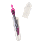 Циркуль с защитным колпачком, пластиковый футляр, 3 цвета микс