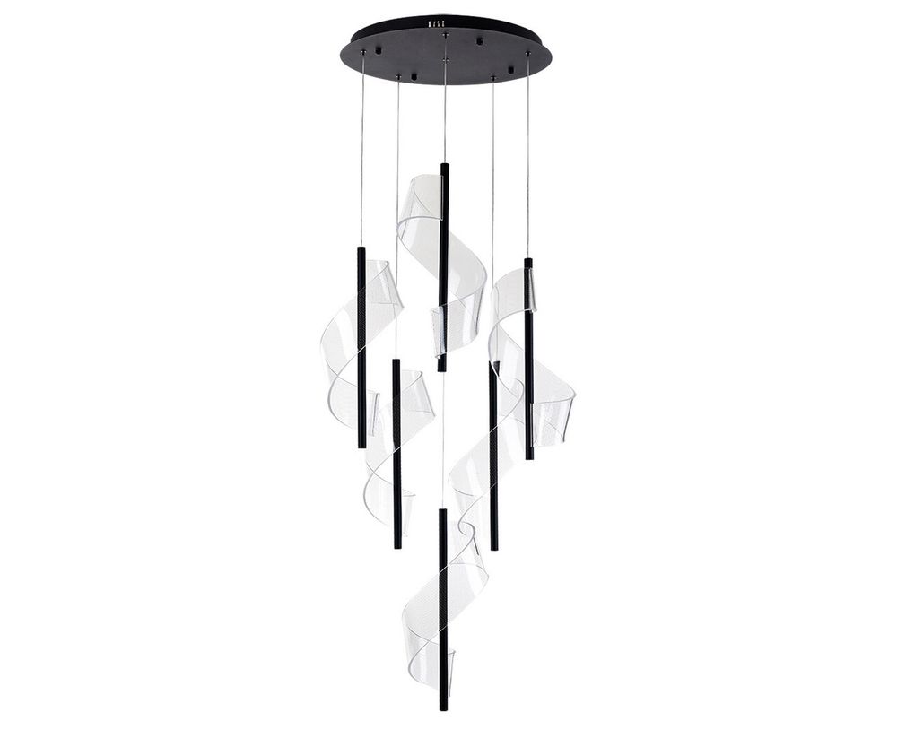 Люстра каскадная Илина черный d60 h200 Led 84W (4000K)