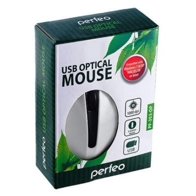 Мышь проводная Perfeo PF-353-OP-W Rainbow Black/White