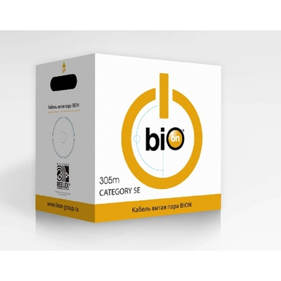Кабель витая пара Bion BCL-F5451-101 F/UTP, кат.5e, 4x2x0,51мм AWG 24, CCA, одножильный, PVC, для внутренней прокладки, 305м, серый