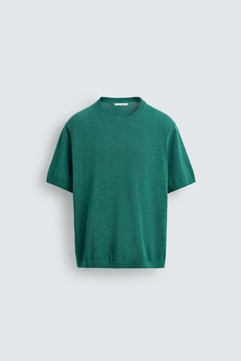 ZARA ФУТБОЛКА КЛАССИЧЕСКОГО КРОЯ, ЗЕЛЕНЫЙ