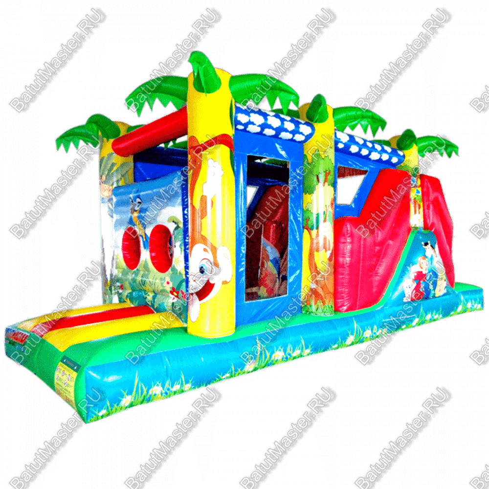 Надувной батут "Джунгли" 8*3*3 м