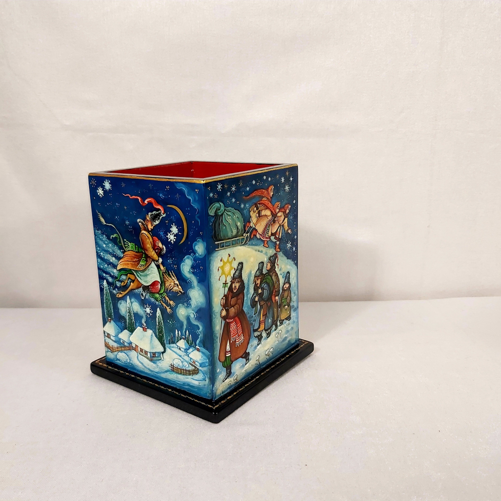 Стакан под ручки и карандаши "Вечера на хуторе...." (Ручная роспись Палех)