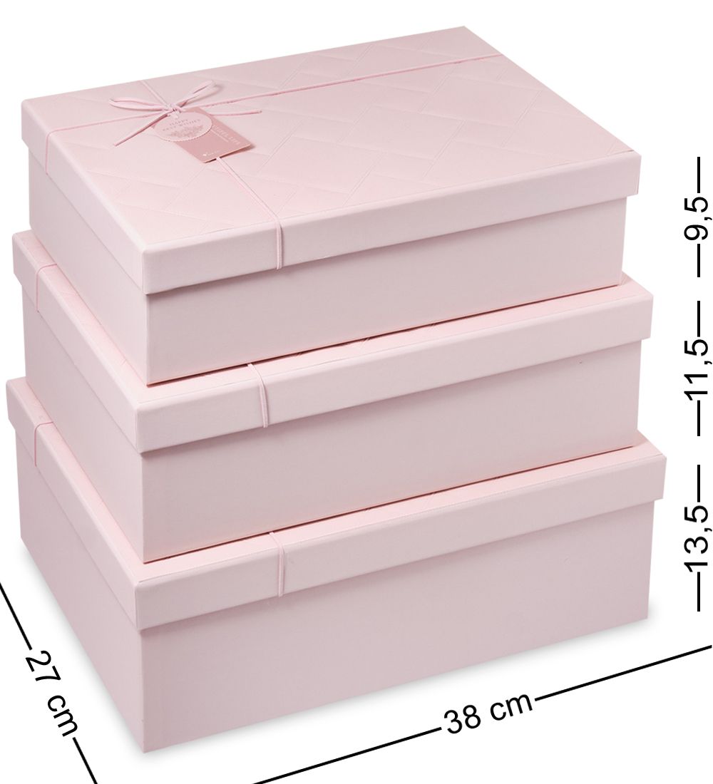 WF-184-A Набор коробок из 3 шт, розовый