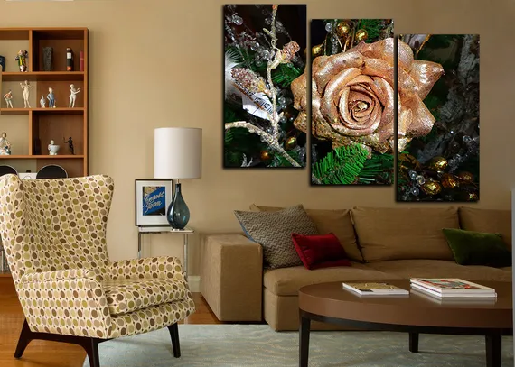 Модульная картина "Золотая роза "