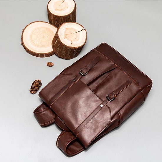 Рюкзак из экокожи Сувон. Темно-коричневый