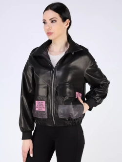 Кожаная куртка демисезонная с капюшоном