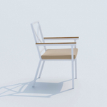 Обеденная группа Ideal Patio ТЕЛЛА ФЕСТА каркас белый, стол тик 220, ткань бежевая