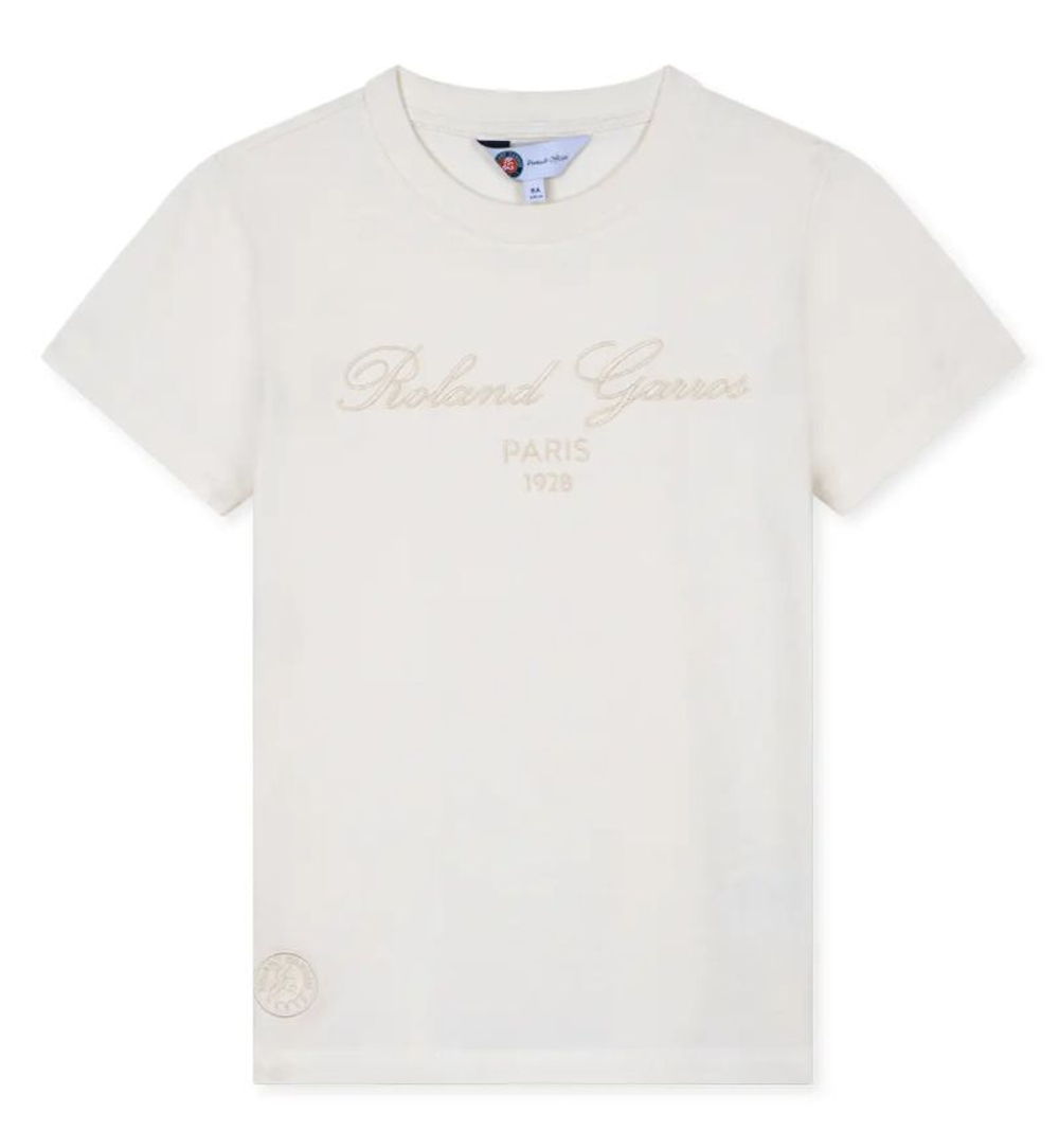 Детская теннисная футболка Roland Garros Kids Tiago Sporty Chic - ecru