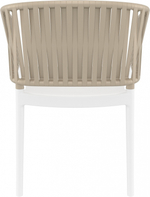 Кресло пластиковое с подушкой Siesta Contract Portofino, белый, бежевый, темно-серый