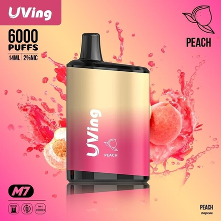 Uving M7 Peach (Персик) 6000 затяжек 20мг (2%)