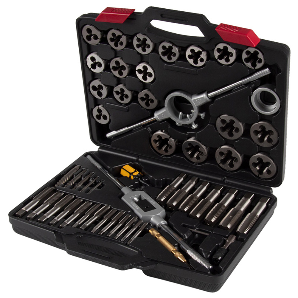 МАСТАК (351-00051CP) Набор метчиков и плашек SK-5 M6-M24, кейс, 51 предмет, в комплекте набор пассатижей