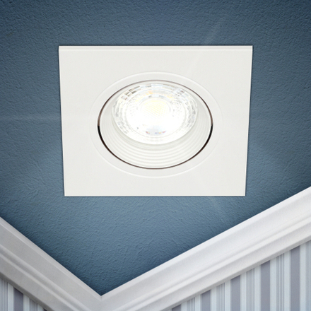 Светильник встраиваемый декоративный ЭРА KL92-1 WH под лампу MR16 GU5.3 белый пластиковый