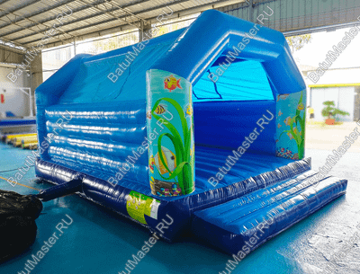 Большой надувной батут "Океан" с крышей