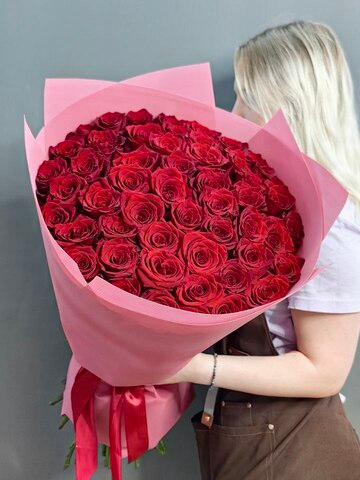 Букет из 51 розы сорта "Эксплорер" (Эквадор 60 см)