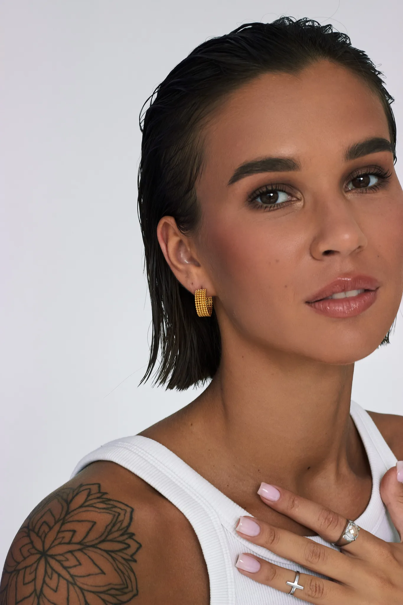 Серебряные серьги-хупы «Отражение»